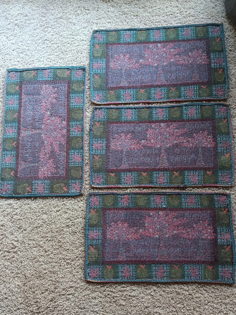 Set Of 4 Rustic Fall Placemats 